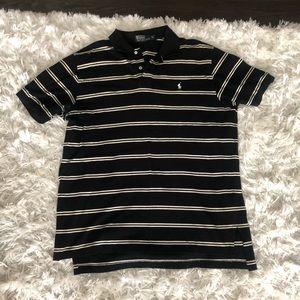 Men’s black and ivory collared button down